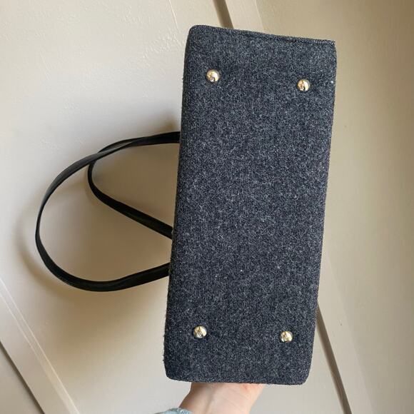 Kate Spade Wool Grey shoulder Purse Bag - Picture 5 of 9